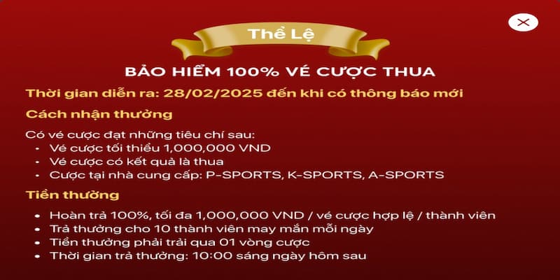 Cách thức hoạt động của bảo hiểm 100% cược thua